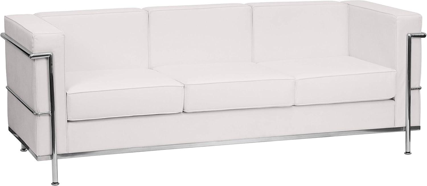 Flash Furniture HERCULES Regal Series Contemporary Melrose White LeatherSoft Sofa with Encasing Frame