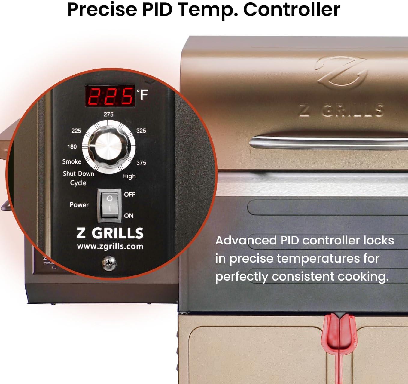 Z GRILLS Upgraded Wood Pellet Grill with PID Controller, 8-in-1, 572 sq in Cooking Area
