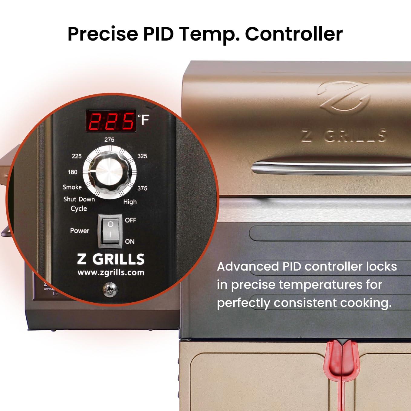 Z GRILLS Upgraded Wood Pellet Grill with PID Controller, 8-in-1, 572 sq in Cooking Area