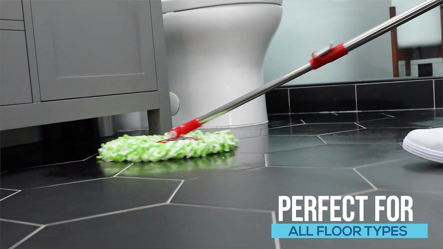 Simpli-Magic Spin Mop and Bucket with Foot Pedal & 3 Microfiber Heads (1 Year Warranty)