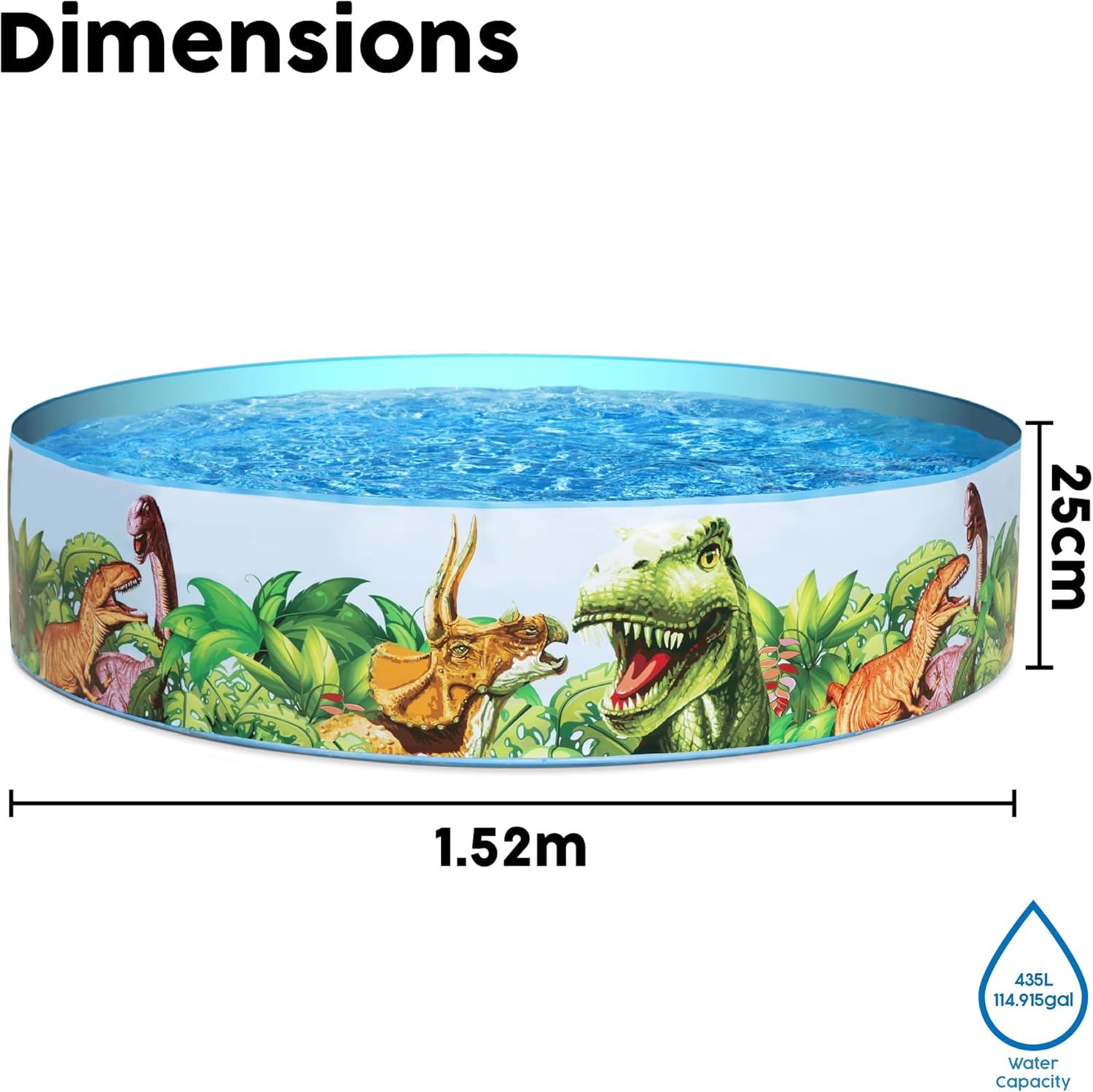 Bestway BW55022-20 Dinosaurous Fill 'N Fun Kiddie Paddling Pool, 1.83 m x 38 cm One Size,Multicolor