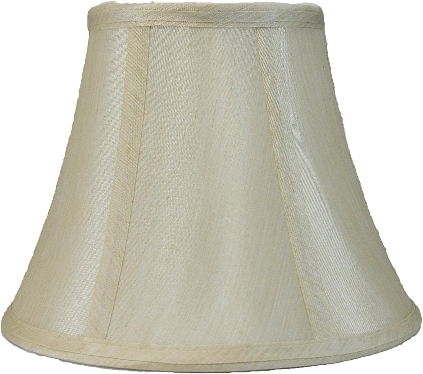 Cream Faux Silk Bell Lampshade with Nickel Fitter