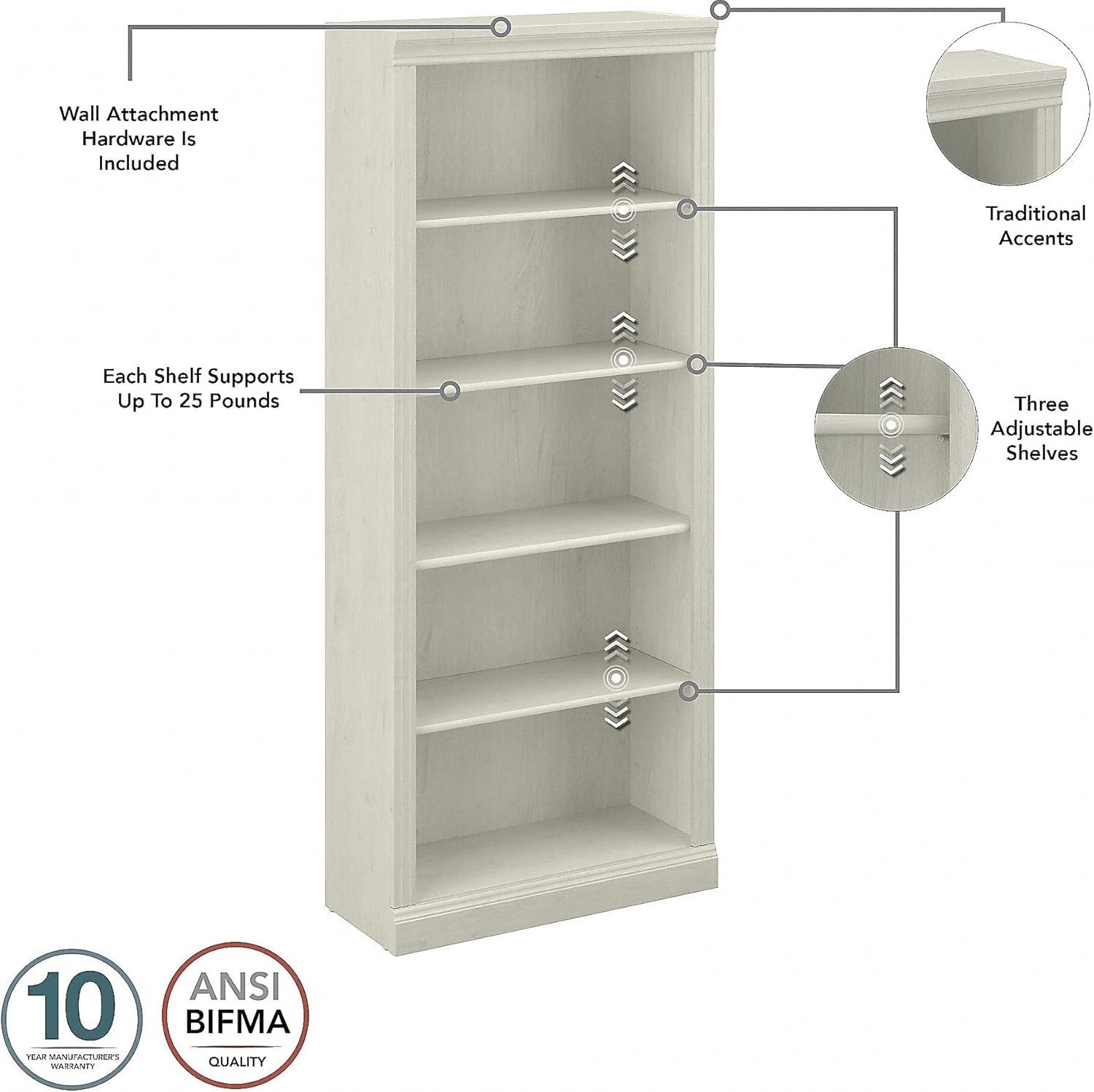 Bush Furniture Saratoga Executive Desk and Two 5 Shelf Bookcases in Cherry