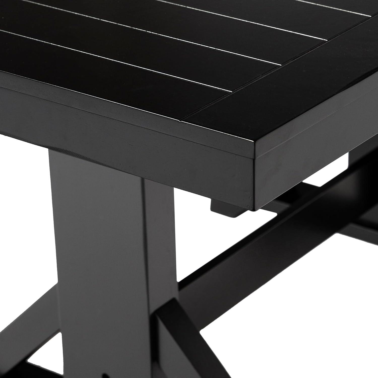 Walker Edison Modern Farmhouse Expandable Dining Table - Antique Black