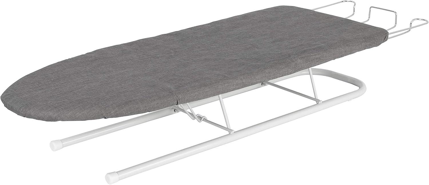 Compact Gray and White Steel Tabletop Ironing Board