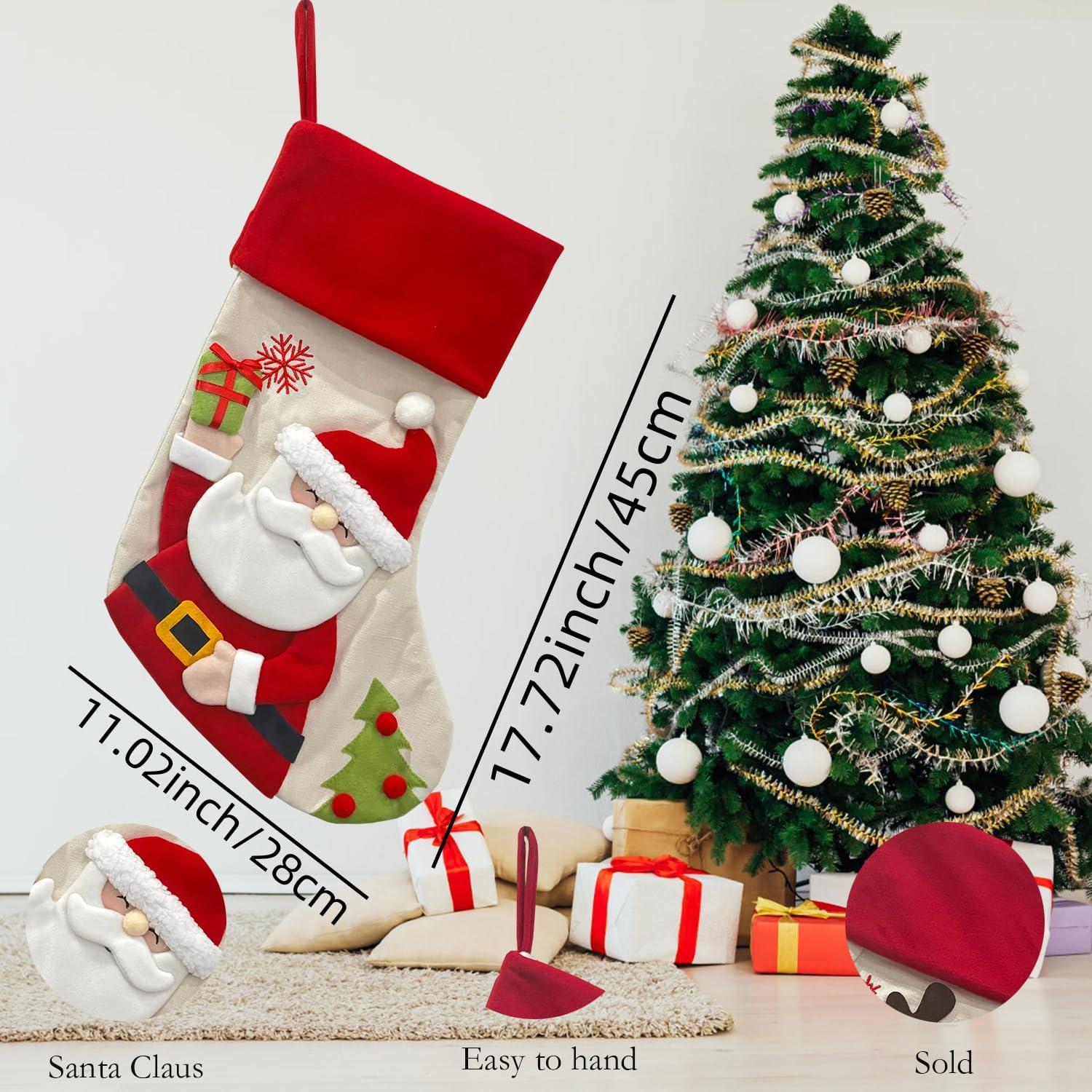 EUDIDV Christmas Ornaments Personalized Christmas Stockings Christmas Stockings With Names 18in Stockings With Santa Snowman And Reindeer Designs Custom Stockings For Holiday Decor Xmas Tree Decor