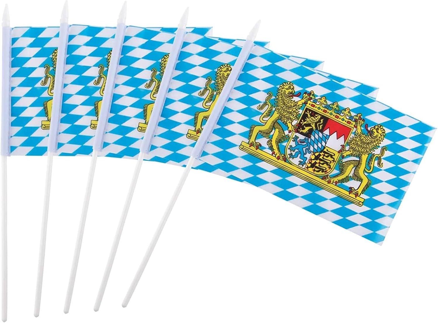 72 Piece Bavarian Handheld Polyester Flags for Oktoberfest