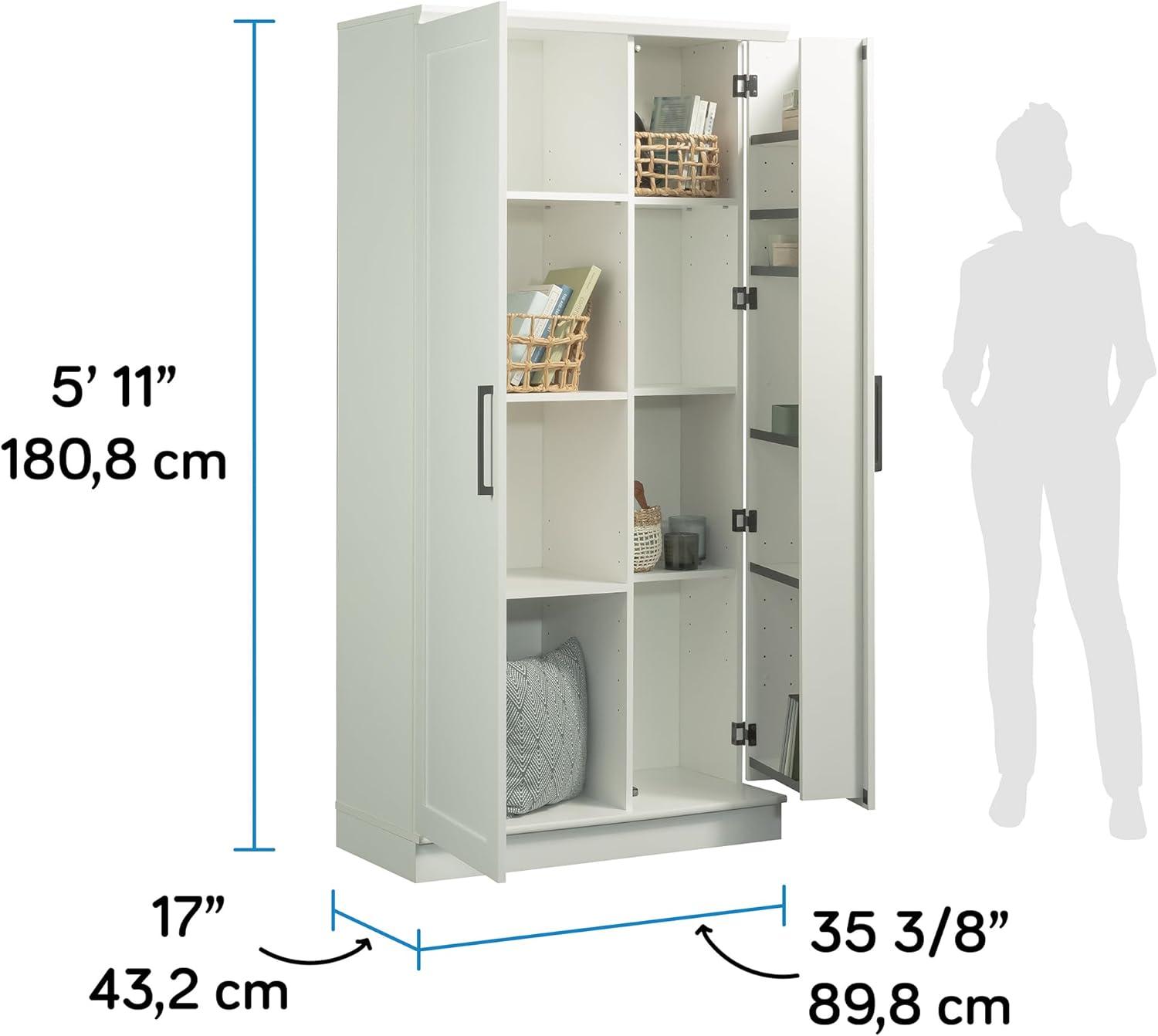 Soft White Freestanding Office Cupboard with Adjustable Shelving