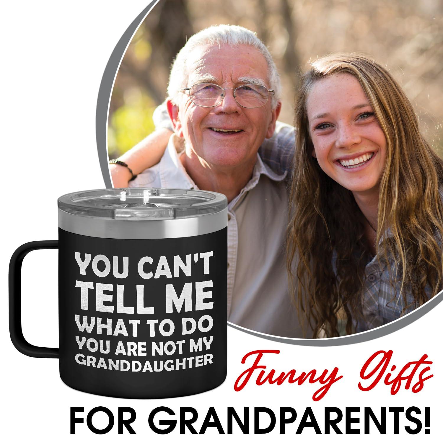 Best Grandpa Gifts for Christmas - 14Oz Grandpa Mug (Black) - You Are Not My Granddaughter -