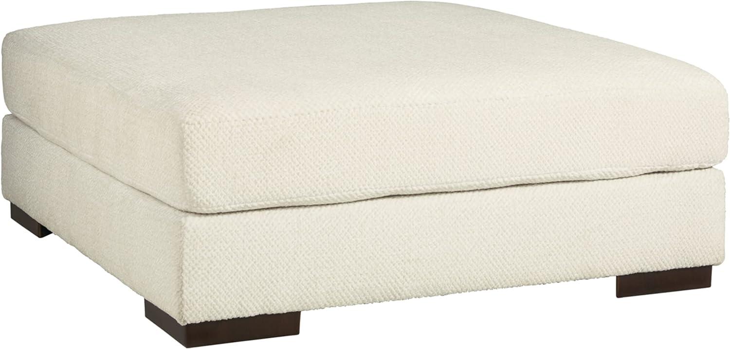 Zada Oversized White Microfiber Accent Ottoman