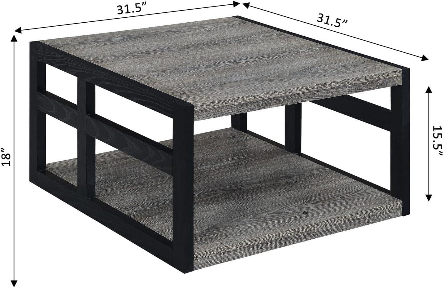 Convenience Concepts Monterey Square Coffee Table in Gray Wood Finish