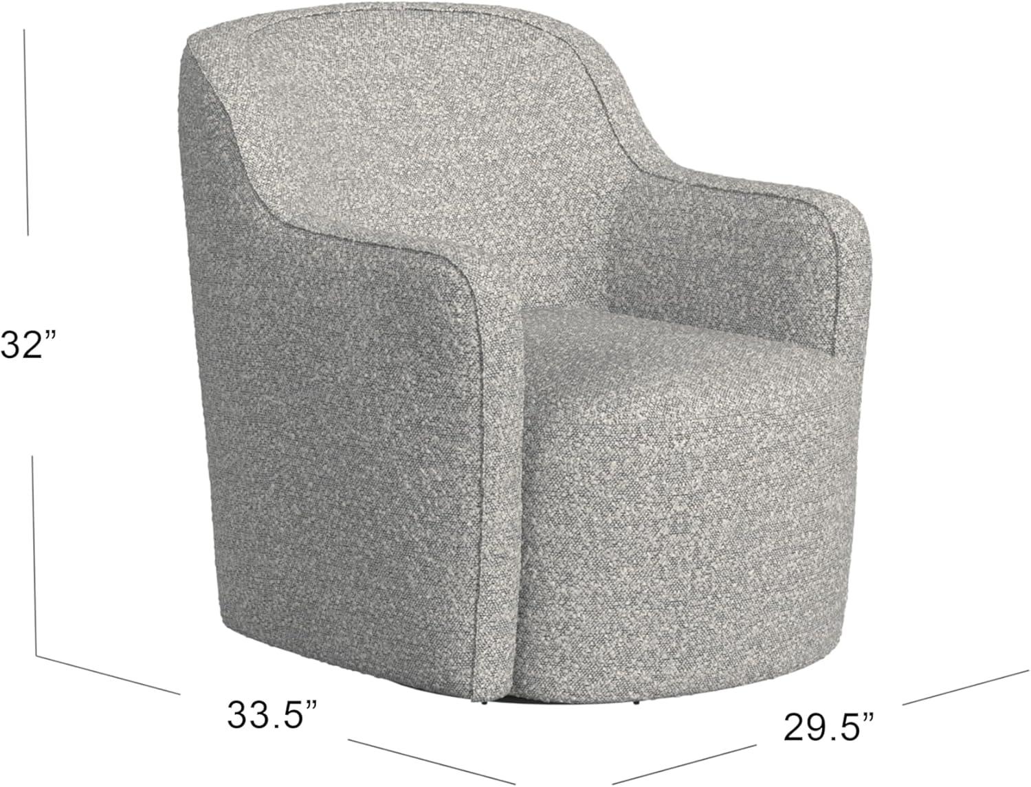 HomePop Upholstered Swivel Accent Chair White/Gray Boucle