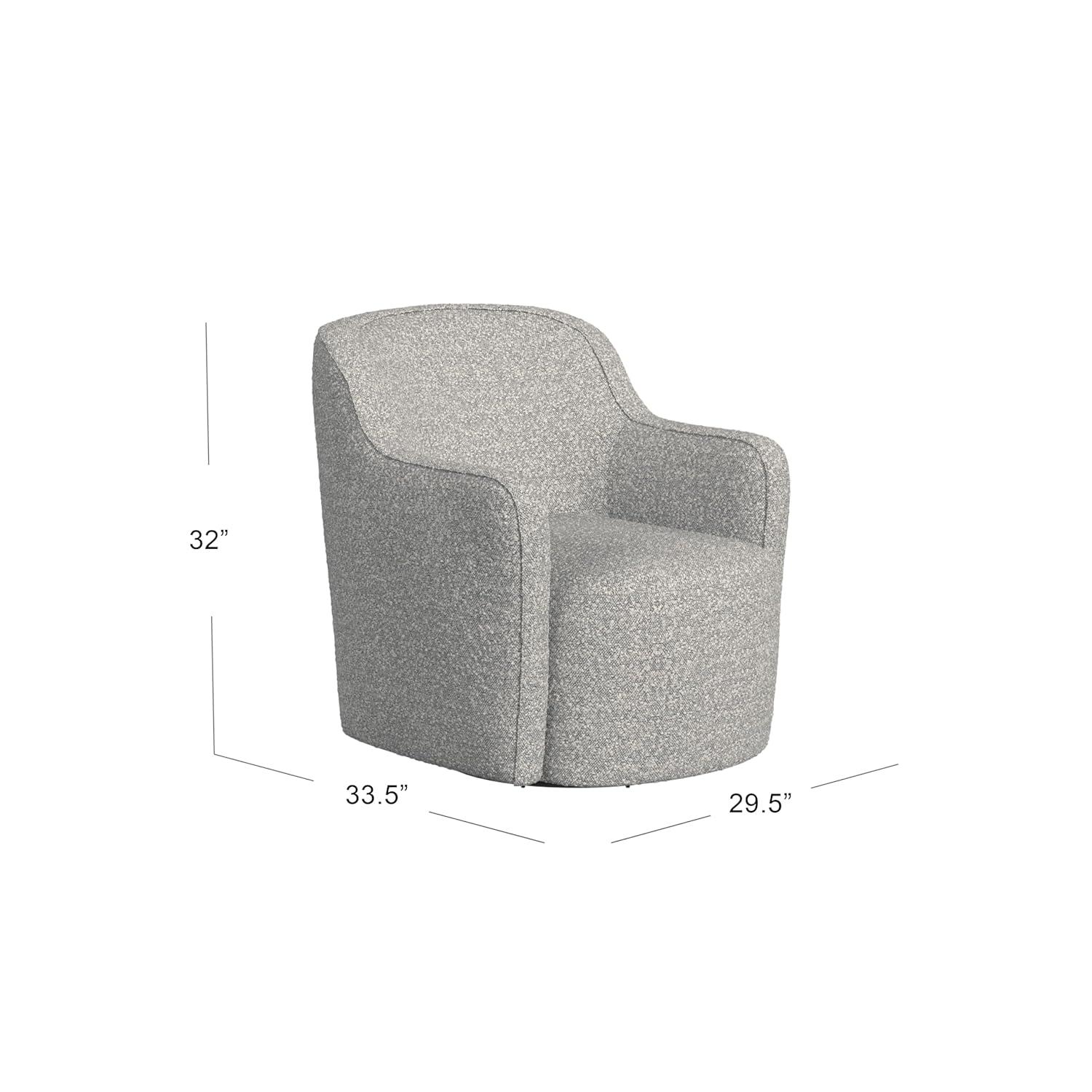 HomePop Upholstered Swivel Accent Chair White/Gray Boucle