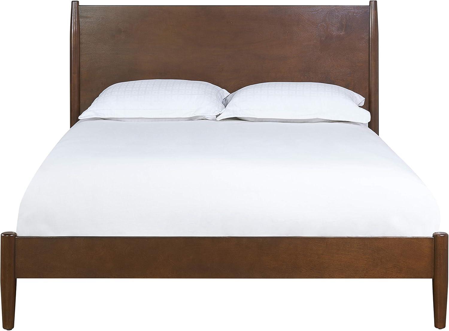Landon King Bedset Mahogany - Crosley: Modern Mid-Century Design, Pine & MDF Frame, 600 lbs Capacity