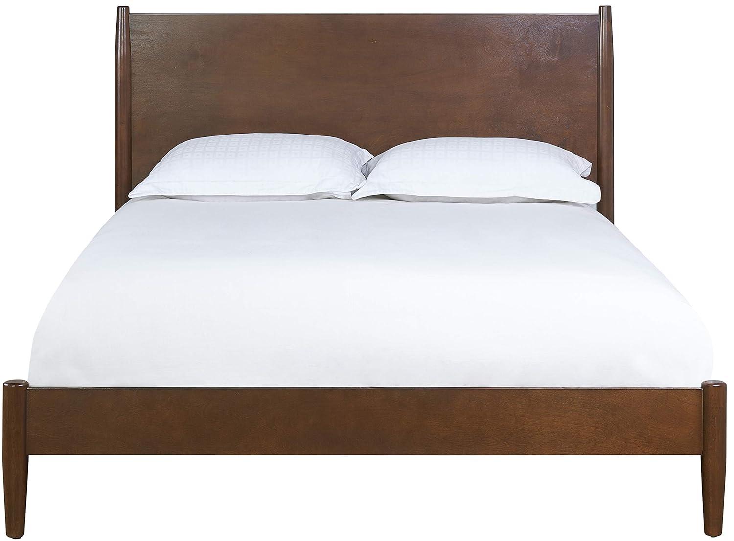 Landon King Bedset Mahogany - Crosley: Modern Mid-Century Design, Pine & MDF Frame, 600 lbs Capacity