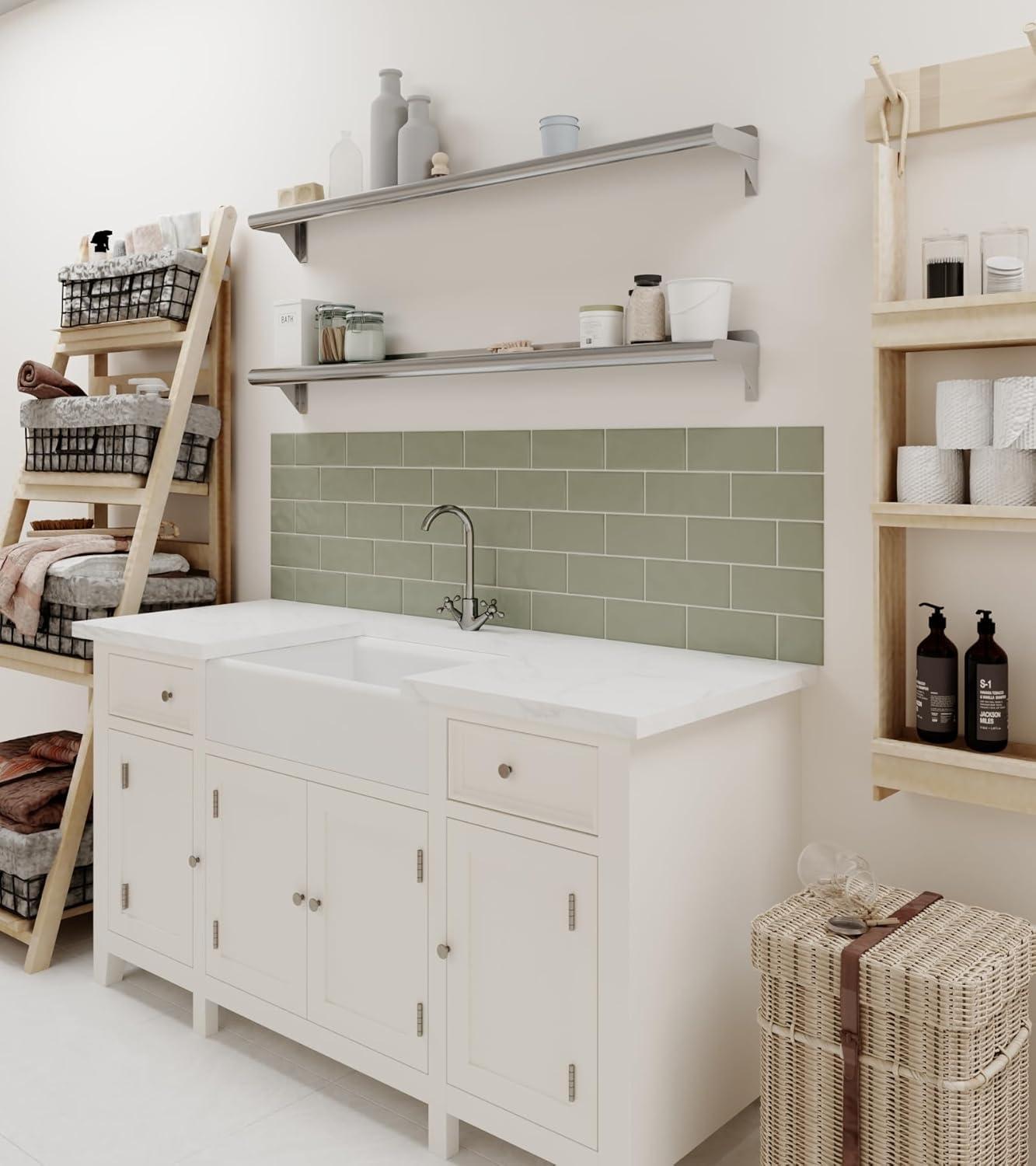 48" Stainless Steel Wall Shelf with Brackets for Kitchen and Utility Rooms