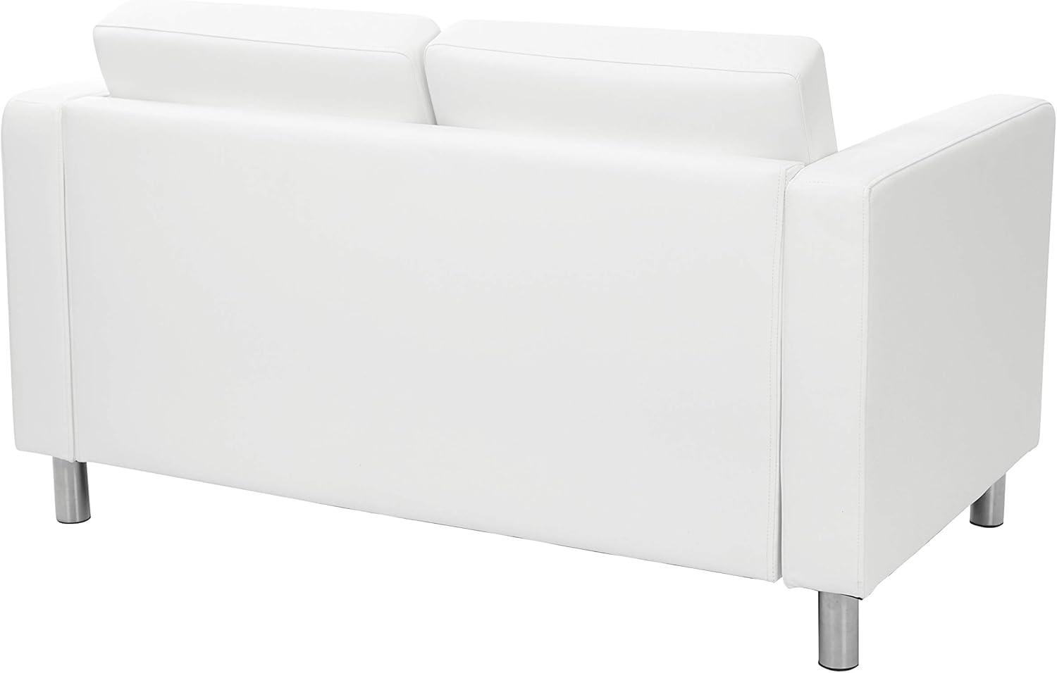 Pacific Loveseat In Dillon Snow White Faux Leather by Office Star