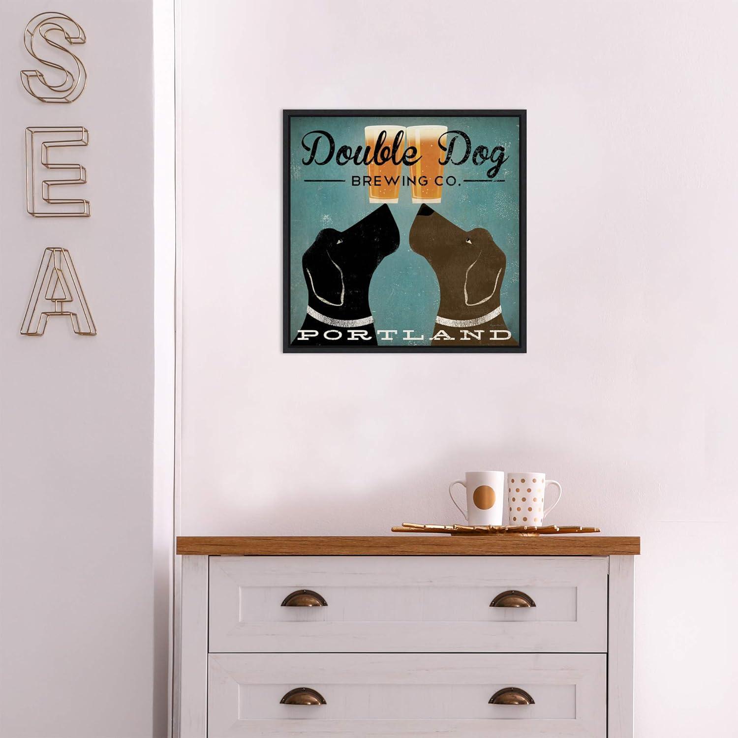 Amanti Art Double Dog Brewing Co by Ryan Fowler Framed Canvas Wall Art