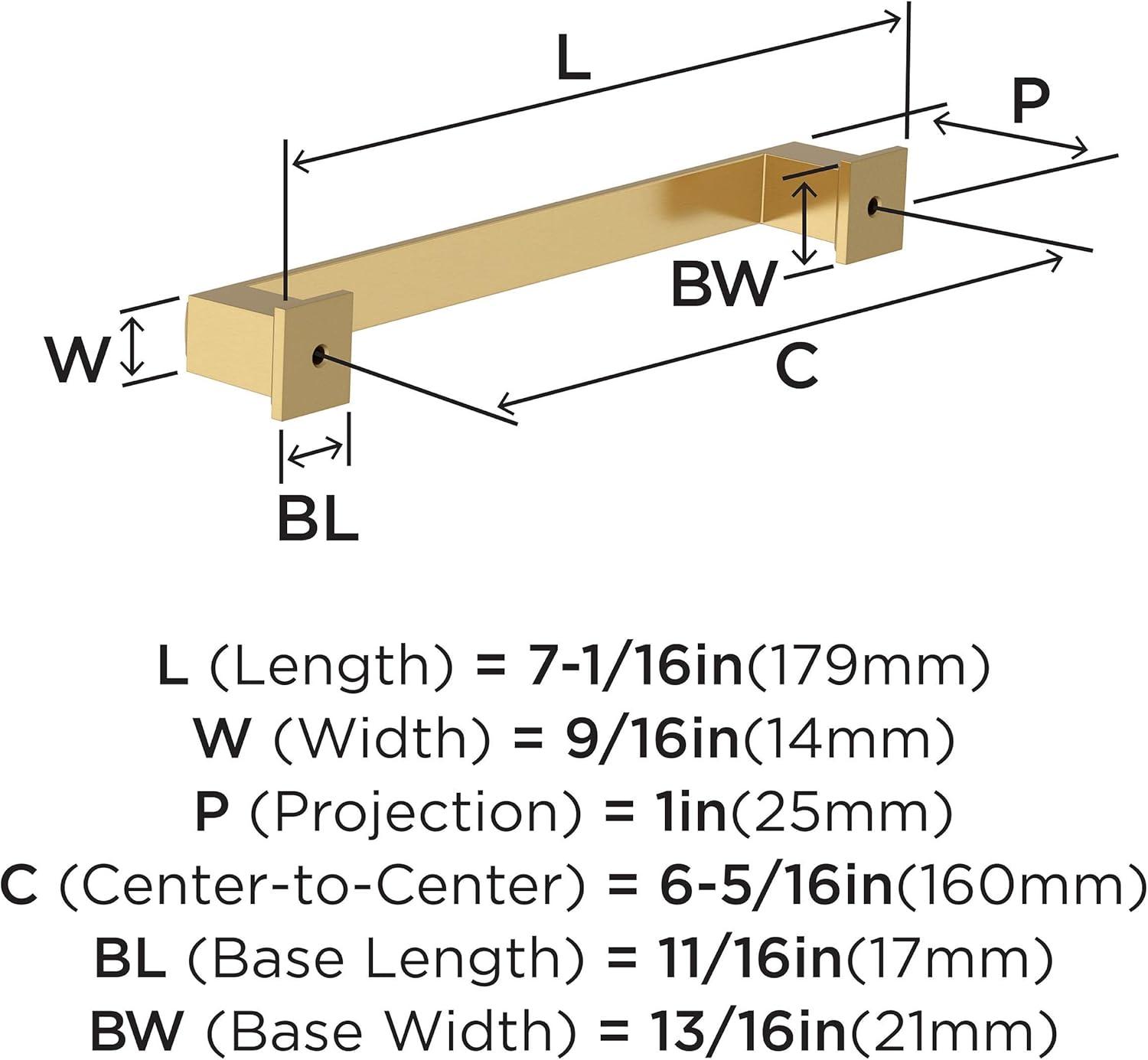 Champagne Bronze 6-5/16" Modern Bar Cabinet Pull