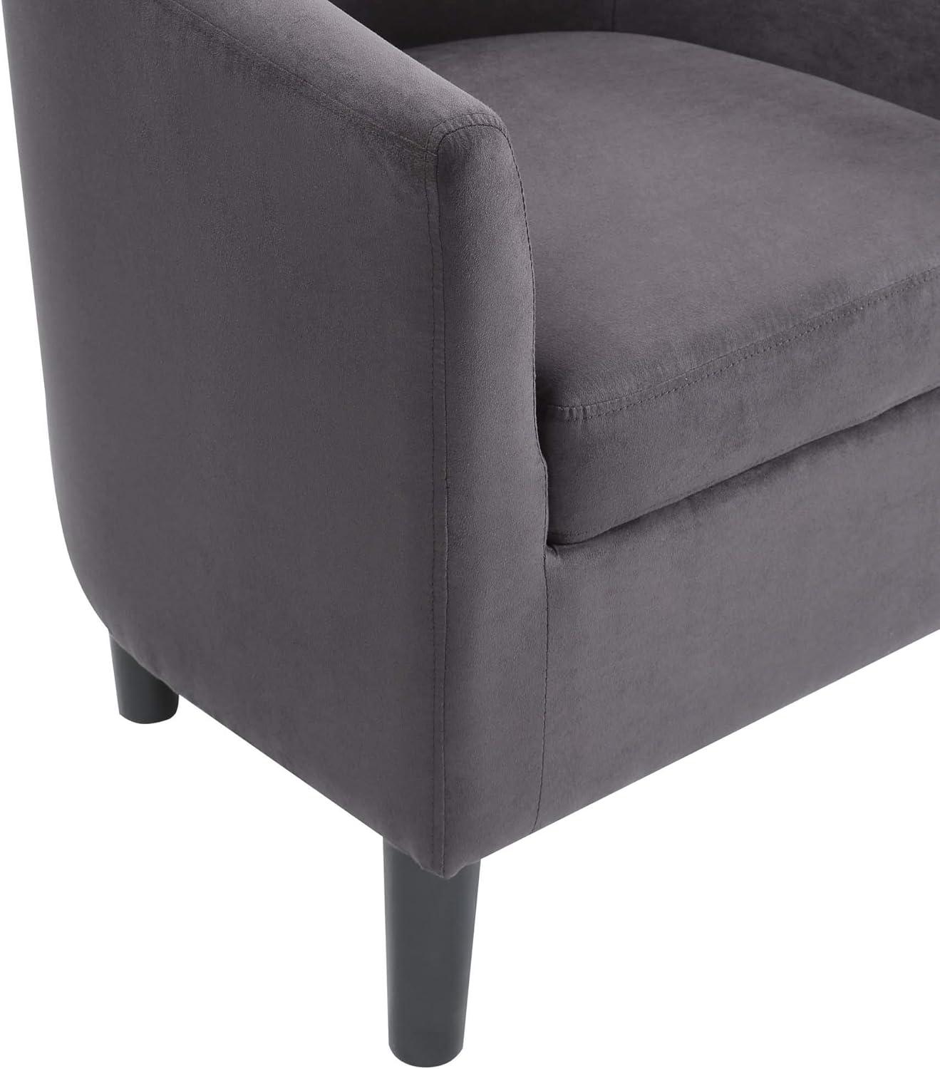 Take-a-Seat Churchill Accent Chair with Ottoman in Gray Microfiber Fabric