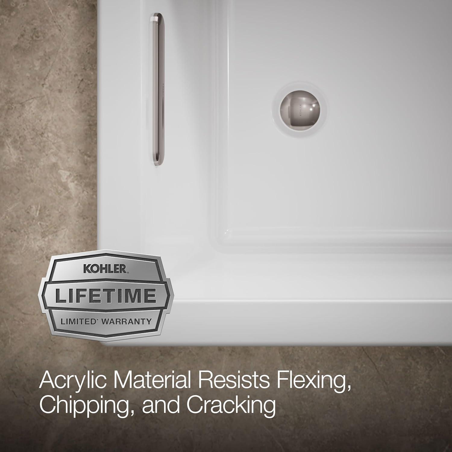 Underscore® 60" x 30" Drop-In or Undermount Acrylic Soaking Bathtub with Sloped Backrest