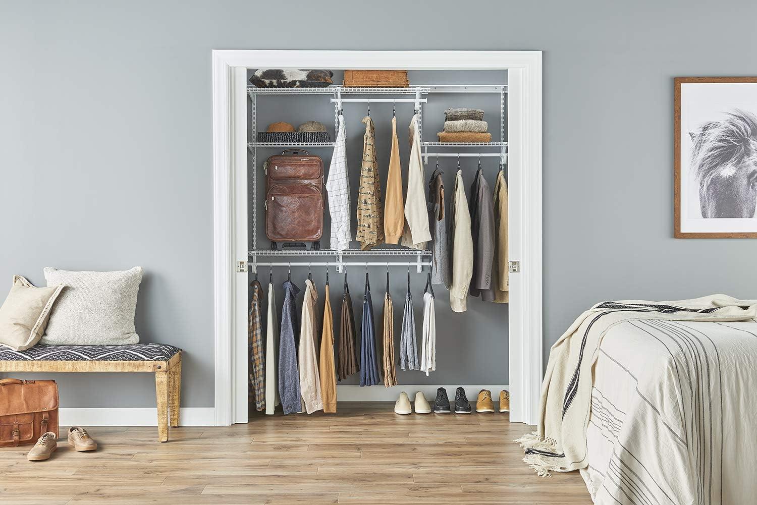 Adjustable White Steel Wire Closet Organizer System