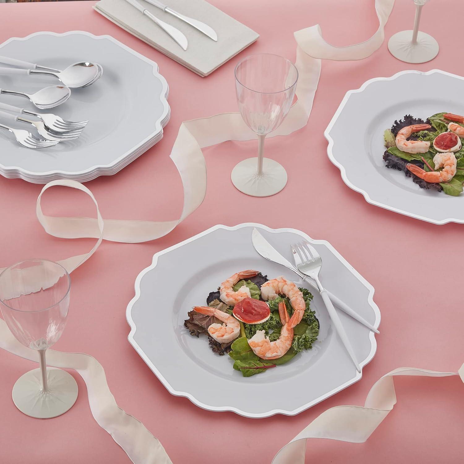 Silver Spoons Baroque Disposable Dinner Plate (Set of 10)