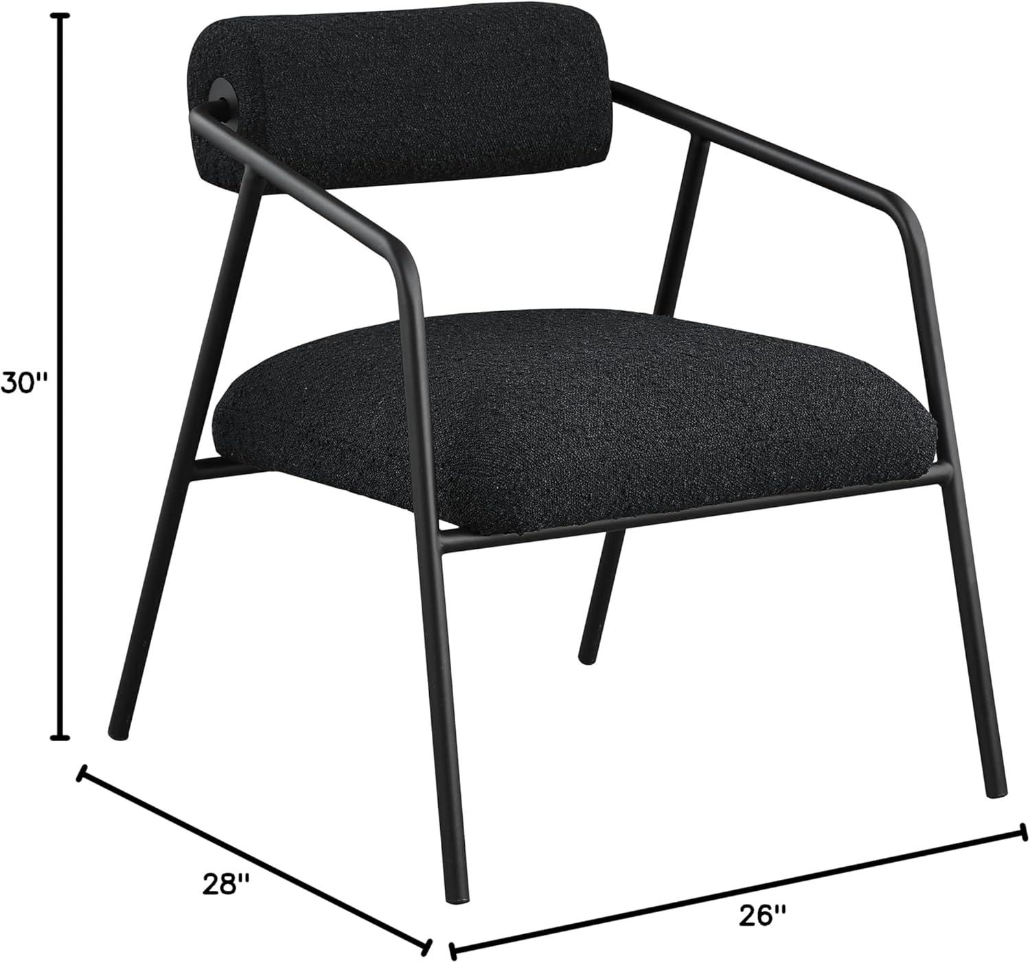 Meridian Furniture Carly Black Boucle Fabric Accent Chair