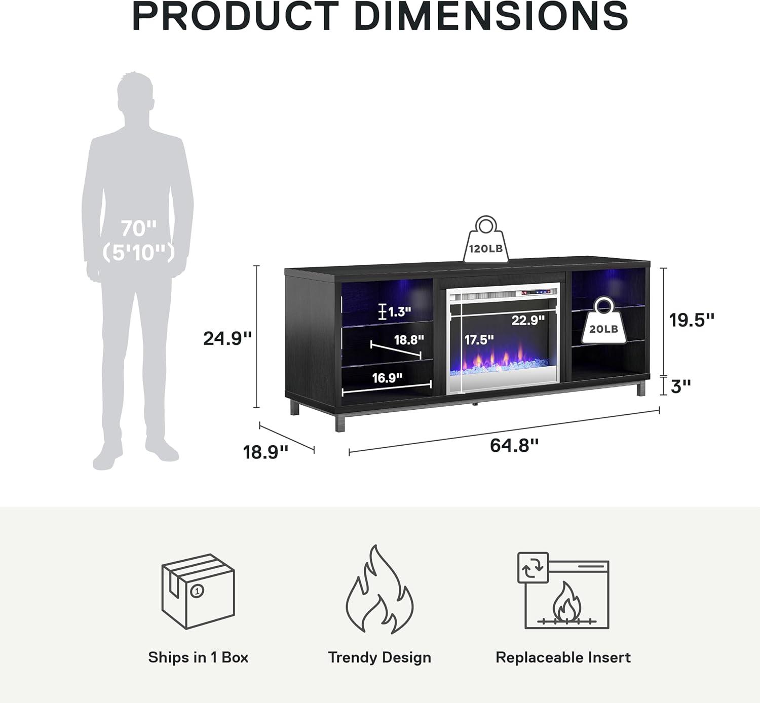 Lumina Fireplace TV Stand for TVs up to 70"