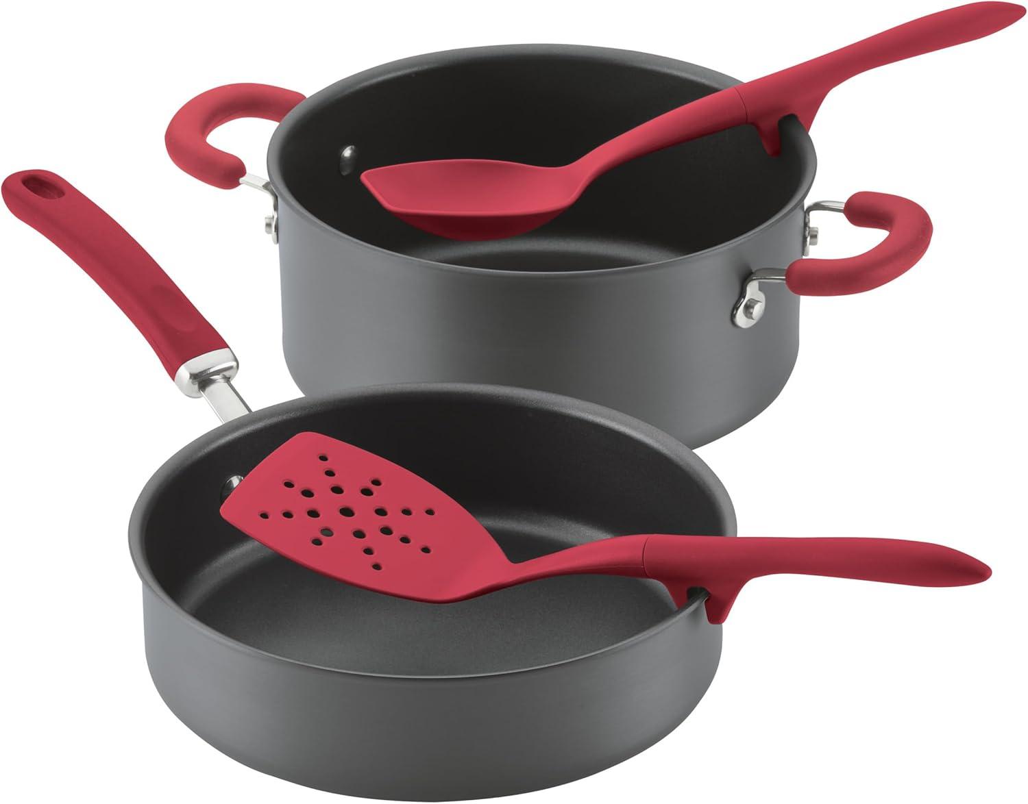 Rachael Ray Lazy Tool Kitchen Utensils Set, 6-Piece, Red