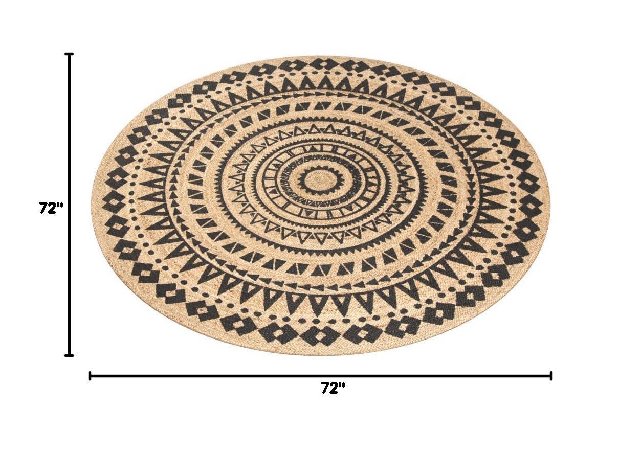 Natural Fiber NF802 Hand Woven Indoor Area Rug - Aqua/Natural - 6' Round - Safavieh