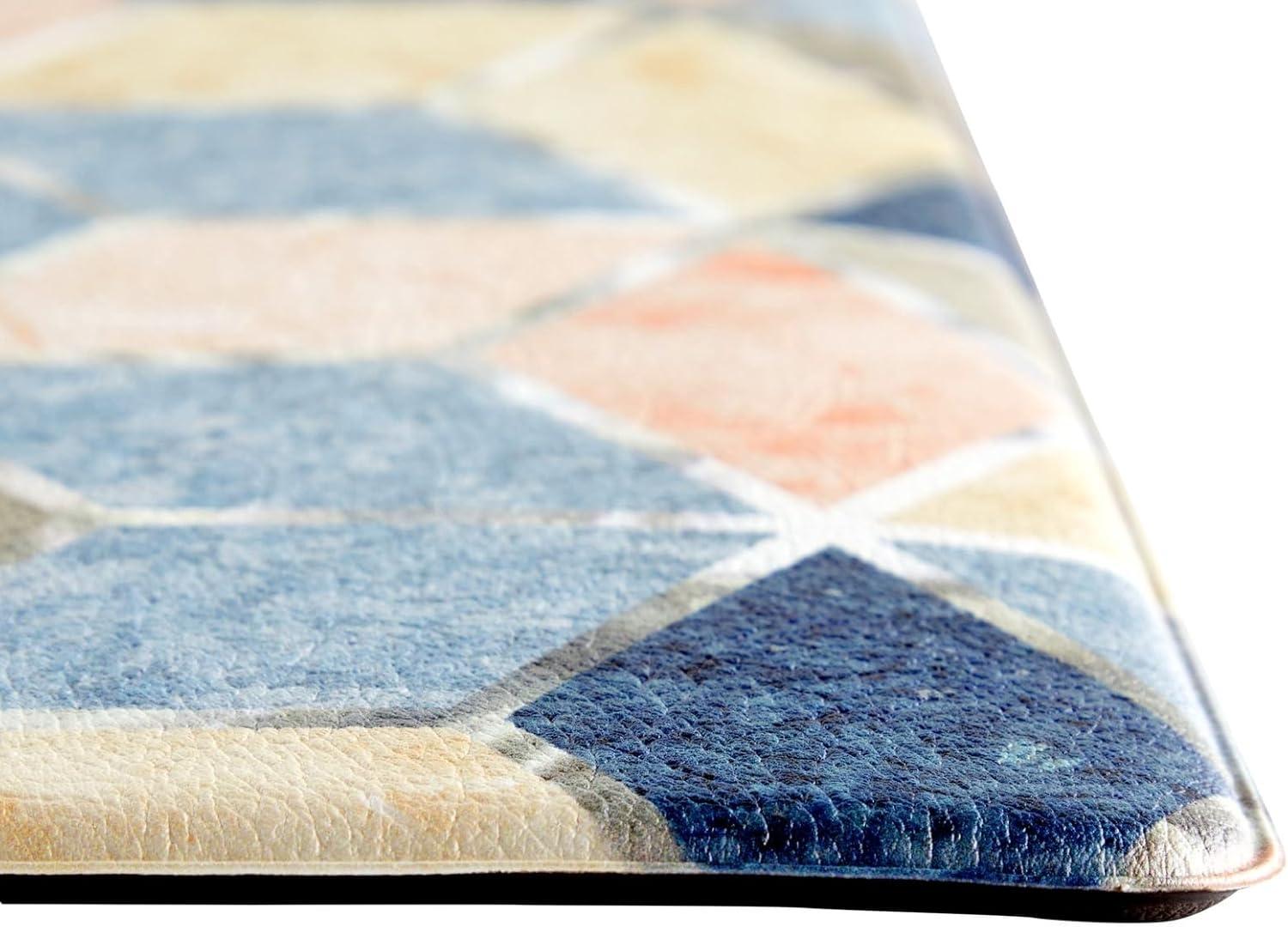 Set of 2 Anti Fatigue Kitchen Floor Mats, Non Slip Cushioned Rug and Runner (Diamond Print)