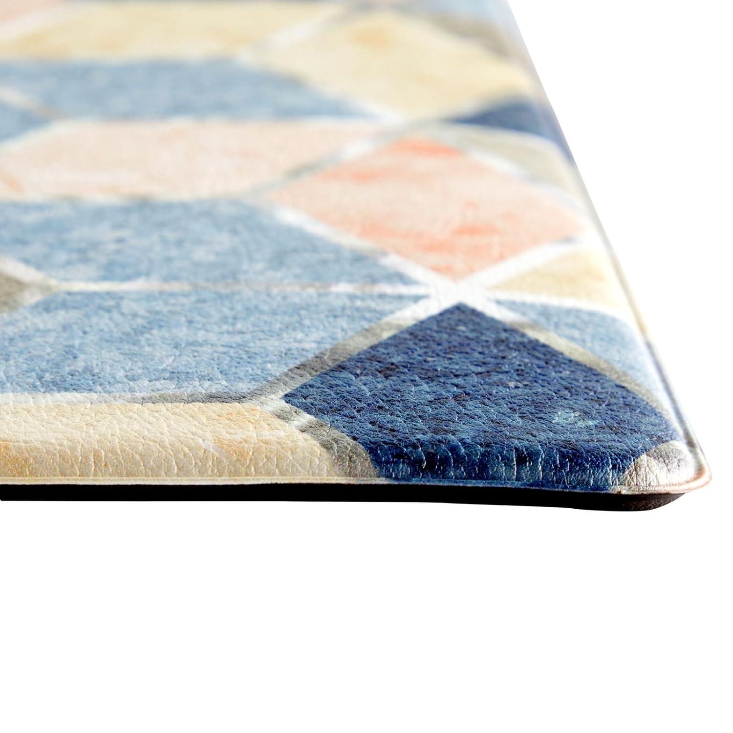 Set of 2 Anti Fatigue Kitchen Floor Mats, Non Slip Cushioned Rug and Runner (Diamond Print)