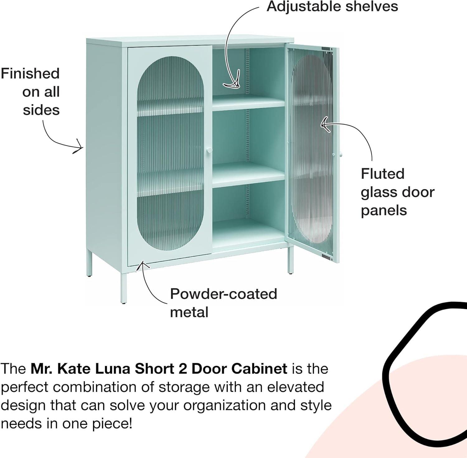 Luna 25.2'' Tall Accent Cabinet with Fluted Glass