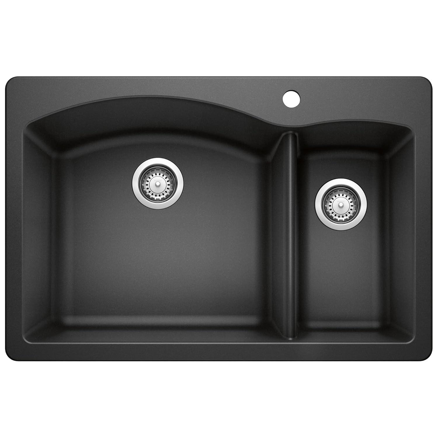 Blanco Diamond Silgranit 33" L x 22" W Double Basin Drop-In/Undermount Sink 440199
