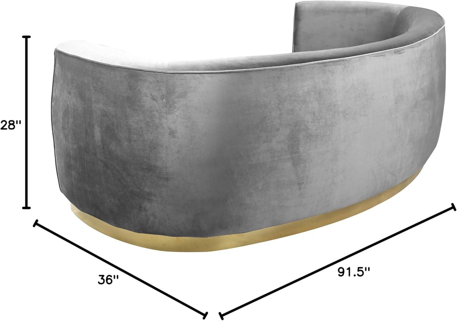 Julian Black Velvet Sofa with Gold Stainless Steel Base