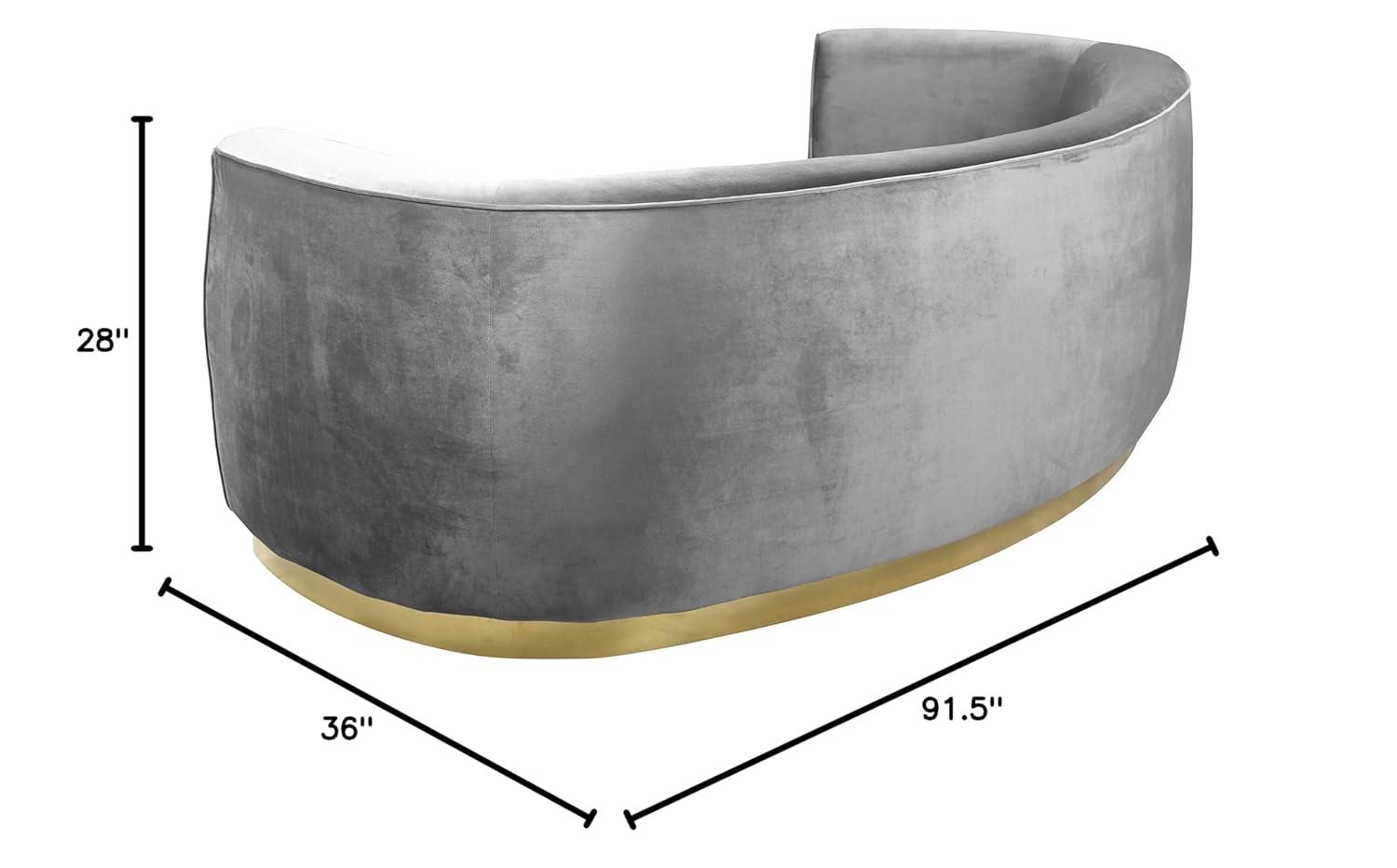 Julian Black Velvet Sofa with Gold Stainless Steel Base