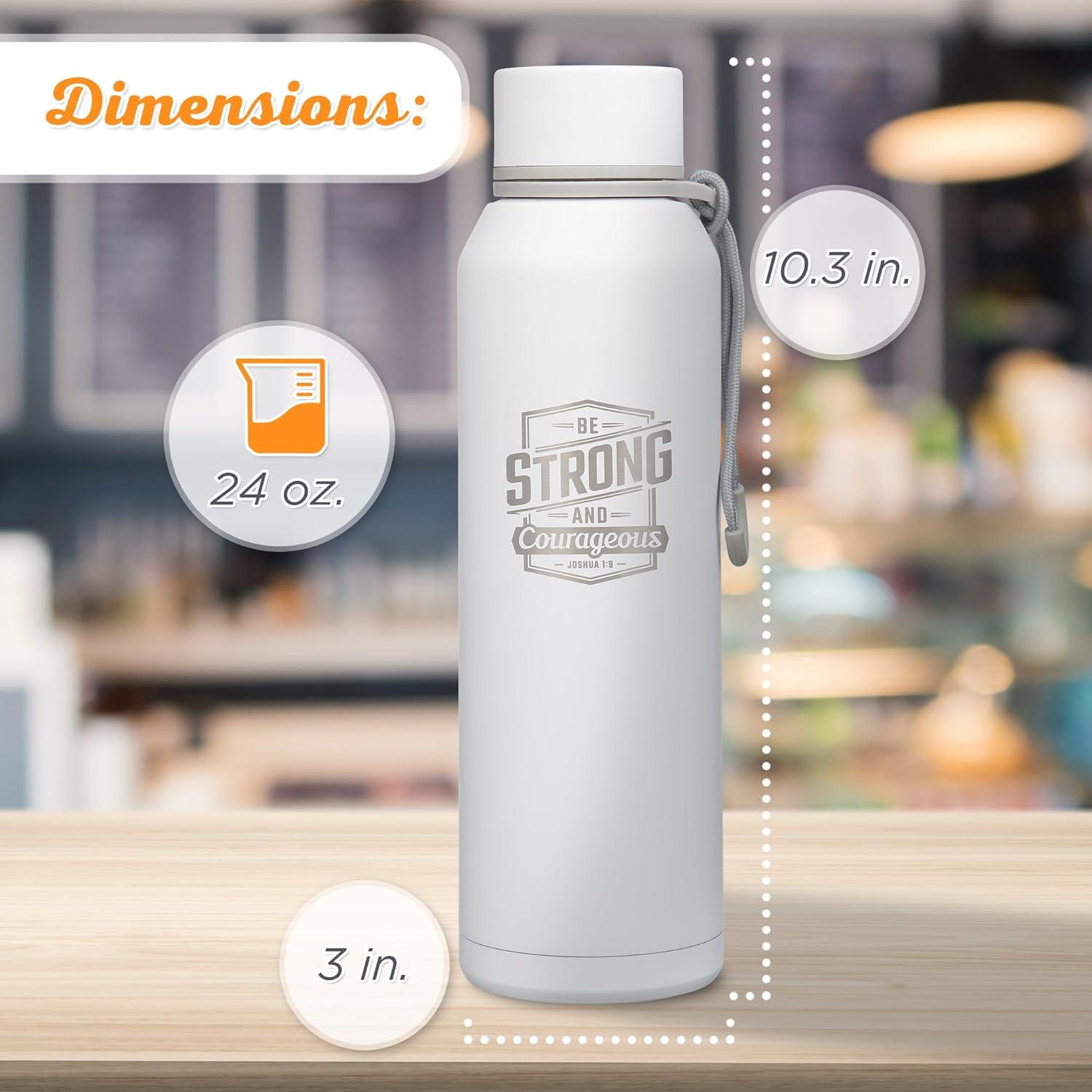 White Stainless Steel Insulated Sports Water Bottle, 24 oz
