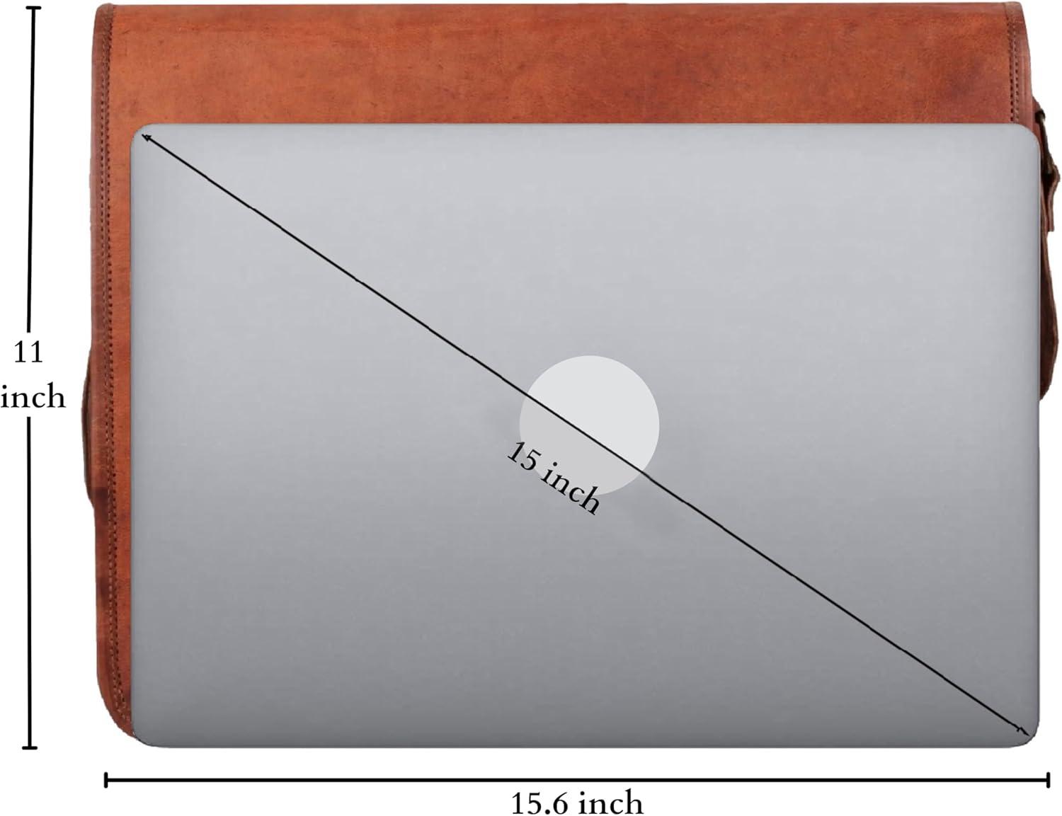 Messenger Bag Genuine Leather (Unisex, Adults, Brown, Medium) by Vintage Gallery!!