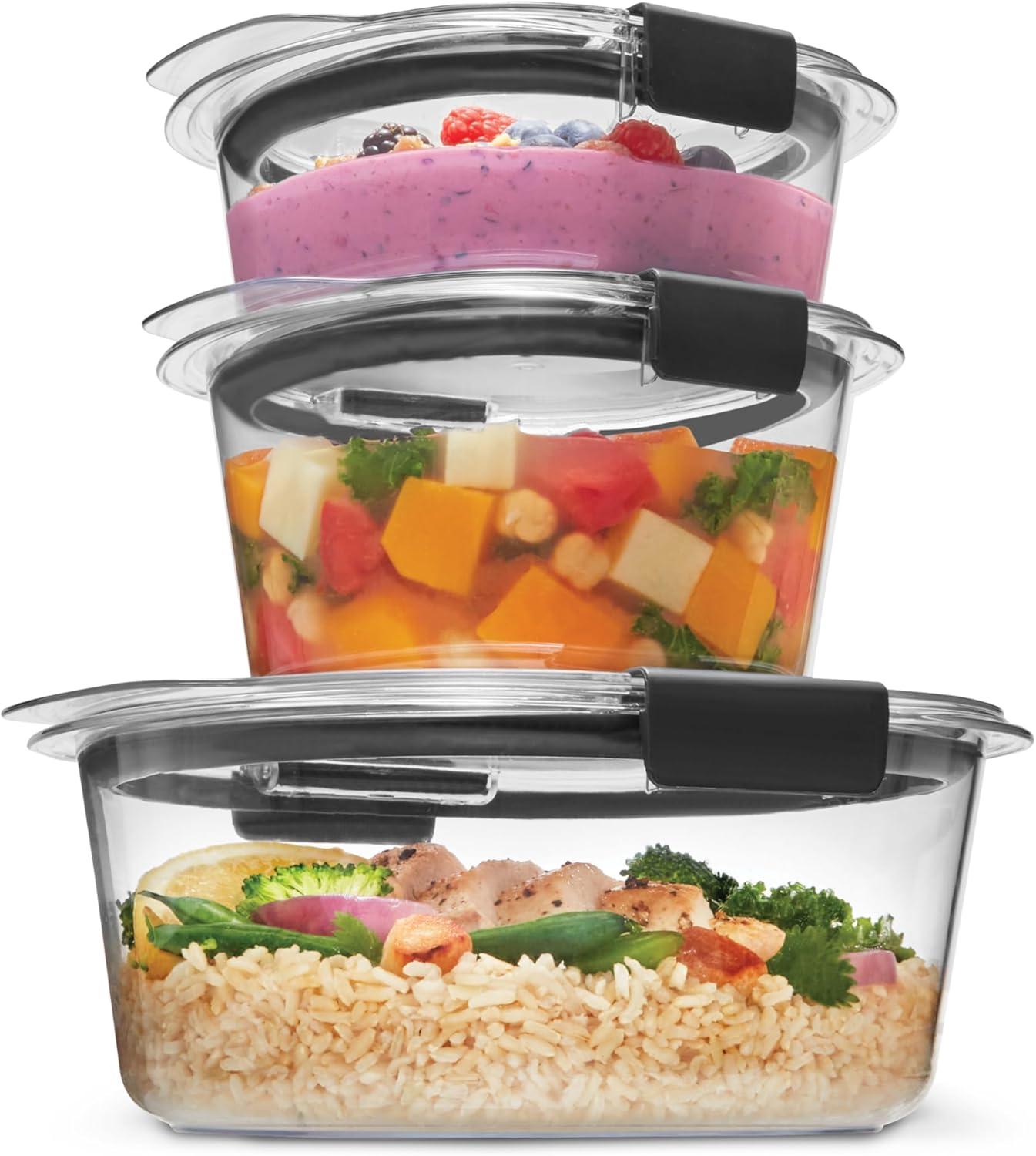 Clear Plastic 6-Piece Round Food Storage Container Set