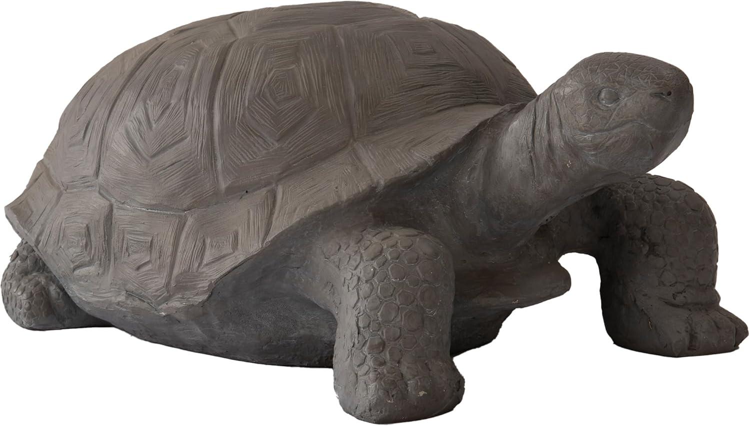 XBrand 30.3"L Light Grey Polystone Turtle Statue, Indoor or Outdoor Décor, Garden Décor, Turtle Garden Statue, Turtle Statuary