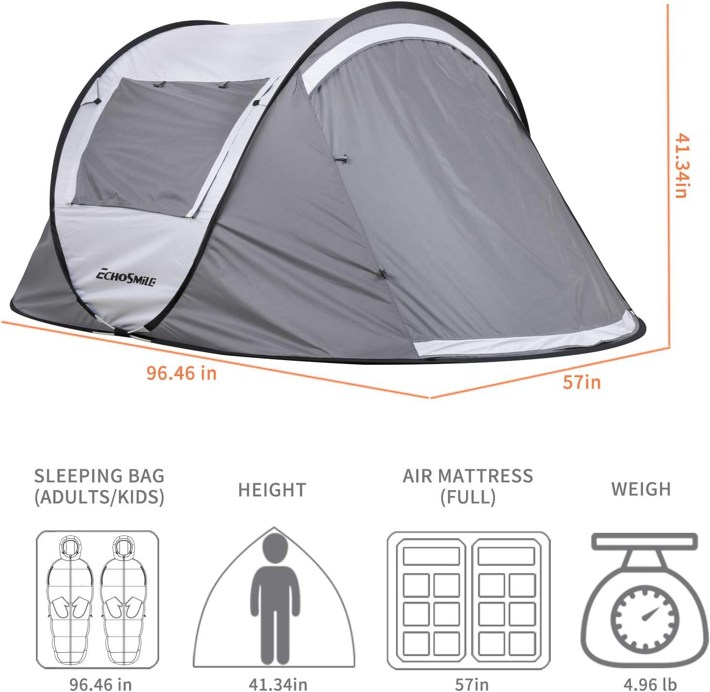 Terrui 2 Person White And Gray Pop Up Tent TER-LTT245WG