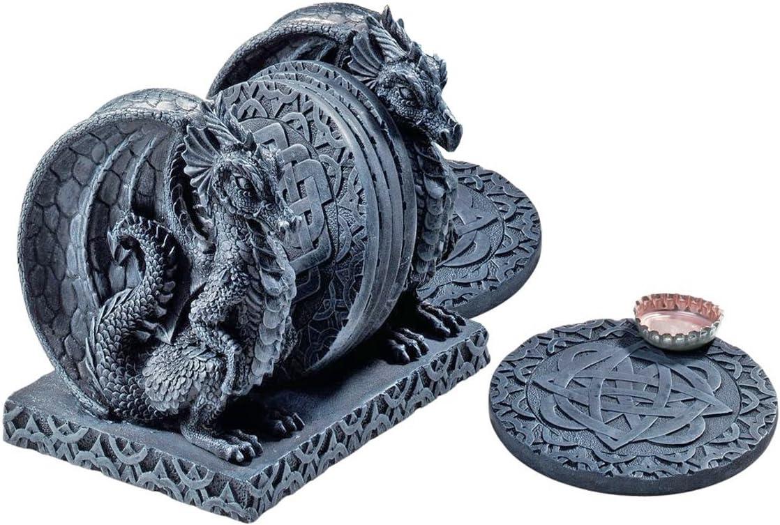 Blackmore Dragon Coaster Set With Holder