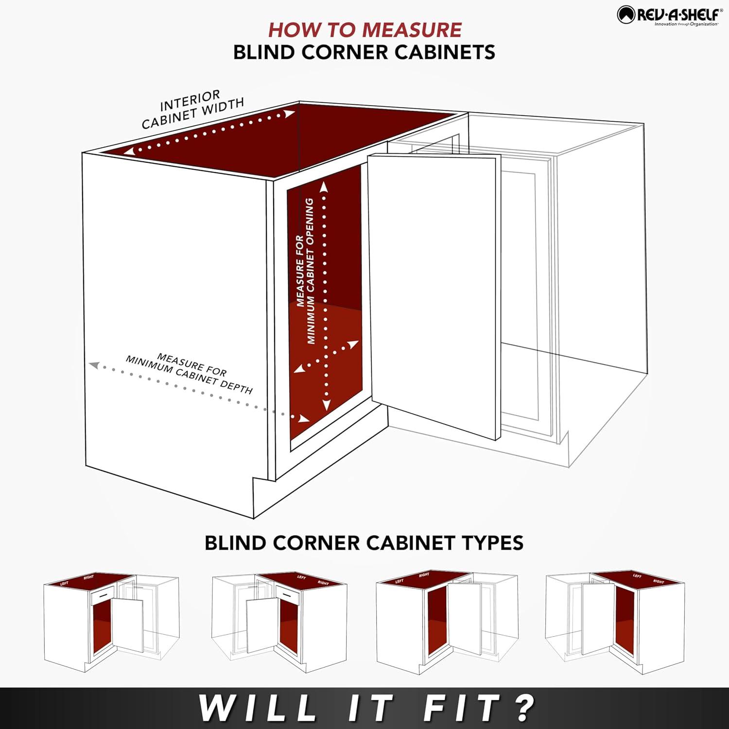 Chrome 15" Pullout Blind Corner Kitchen Cabinet Organizer