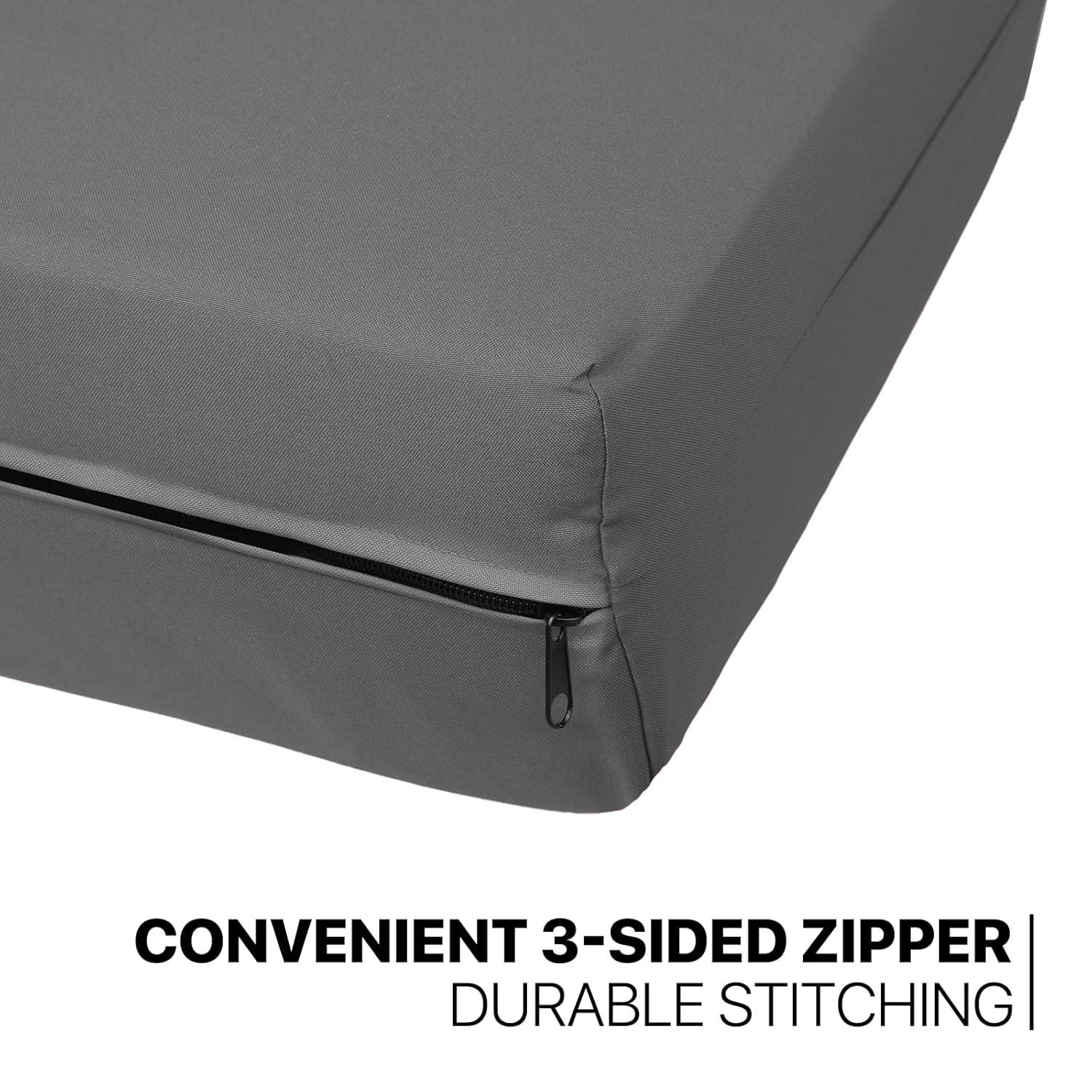 MoNiBloom Solid Futon Cover Slipcover Fit 6"- 8" Futon Mattresses Dark Grey, Queen Size 60x80 Inch