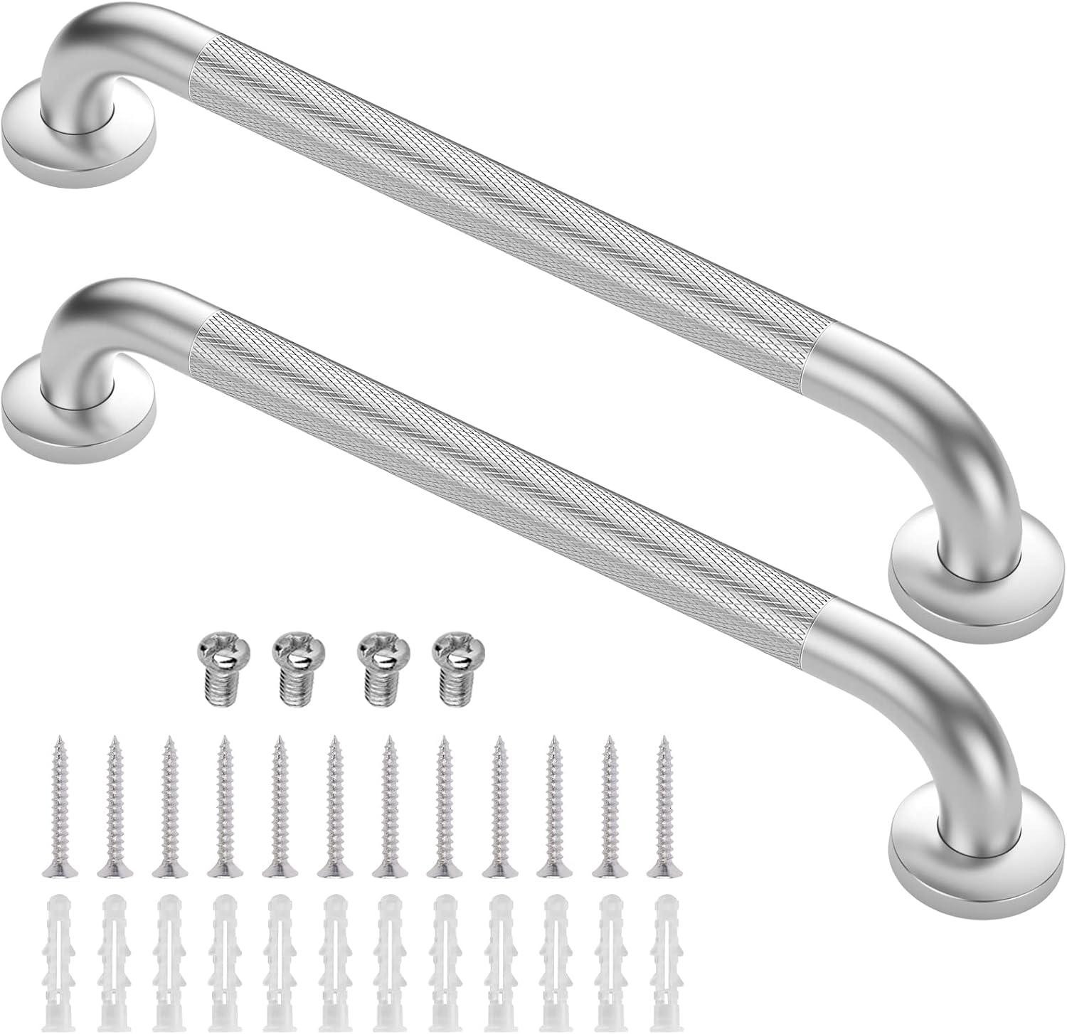 24 Inch Stainless Steel Anti-Slip Grab Bars for Bathroom Safety, 2-Pack