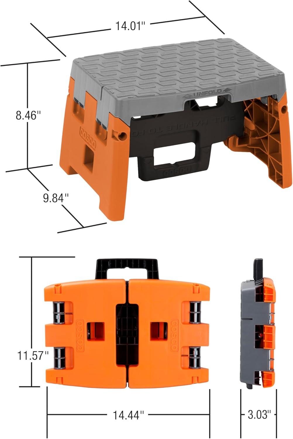 1 - Step Plastic Lightweight Folding Step Stool