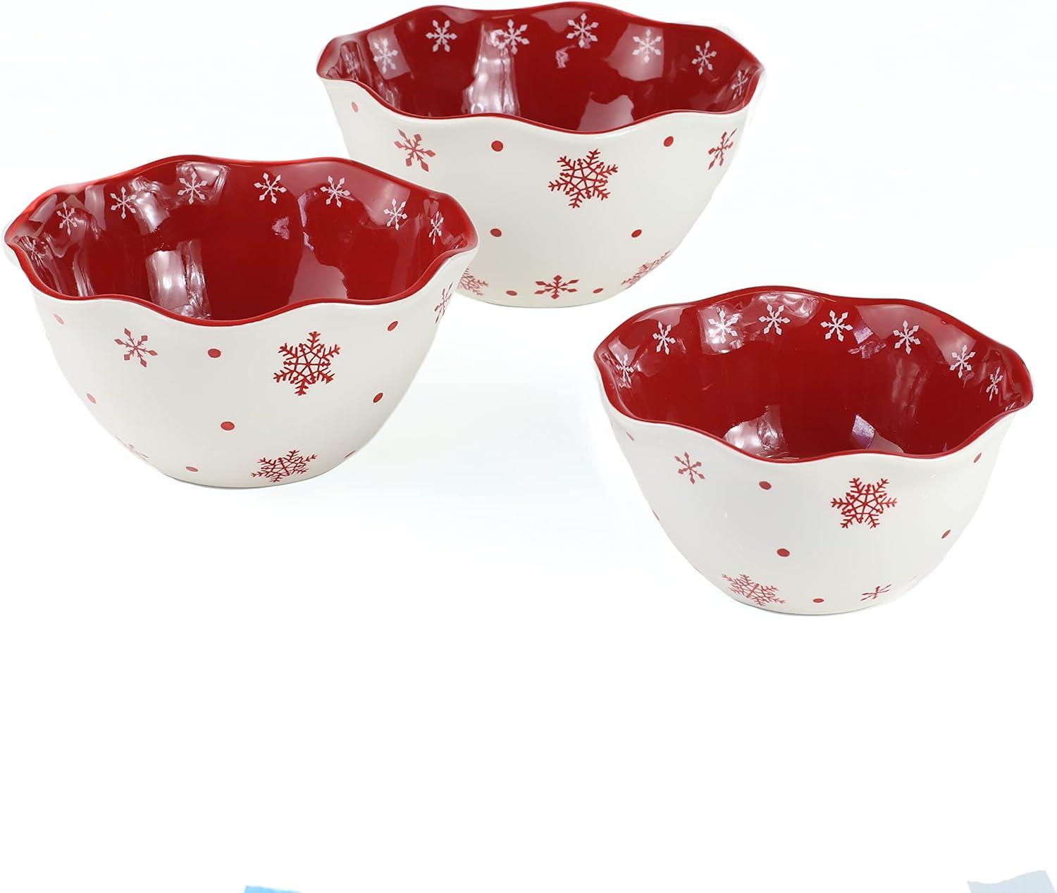 Winterfest 3 Piece Nesting Bowl Set - Snow Flake