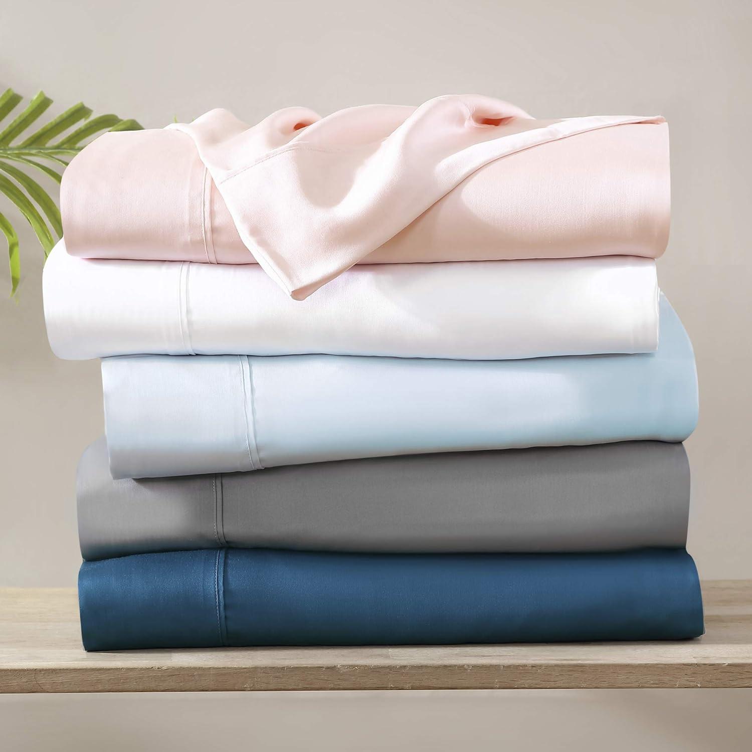 Brielle Home  300 Thread Count TENCEL Lyocell Sateen Sheet Set Blush Queen