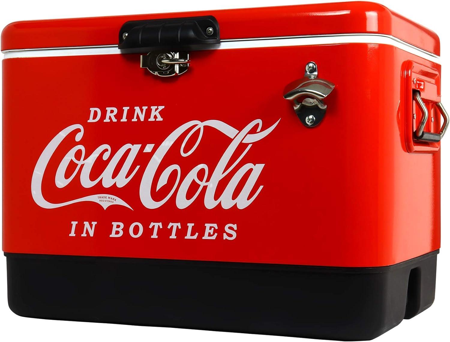 Coca-Cola Coca-Cola Ice Chest Cooler with Bottle Opener, 51L (54 qt), 85 Cans